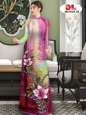 Vải Áo Dài Hoa In 3D AD ND1024 22